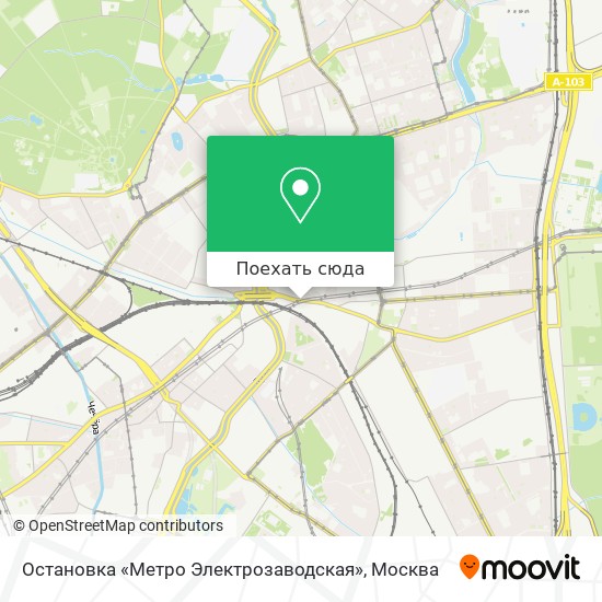 Карта Остановка «Метро Электрозаводская»