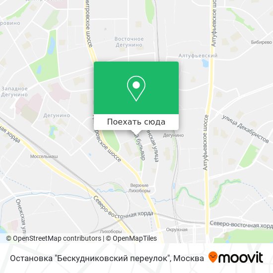 Карта Остановка "Бескудниковский переулок"