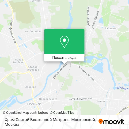 Карта Храм Святой Блаженной Матроны Московской