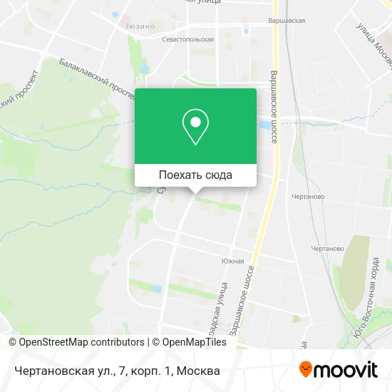 Карта Чертановская ул., 7, корп. 1