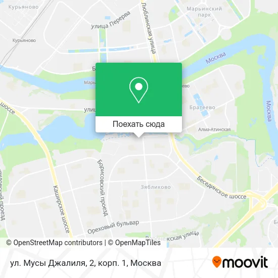 Карта ул. Мусы Джалиля, 2, корп. 1