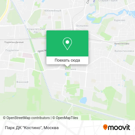 Карта Парк ДК "Костино"