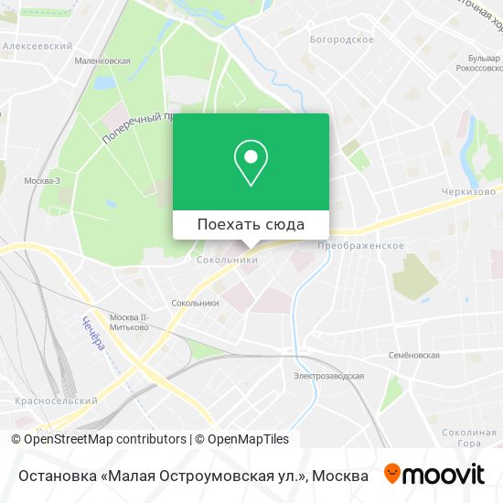 Карта Остановка «Малая Остроумовская ул.»