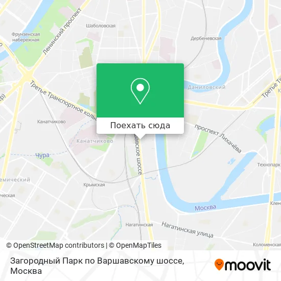 Карта Загородный Парк по Варшавскому шоссе