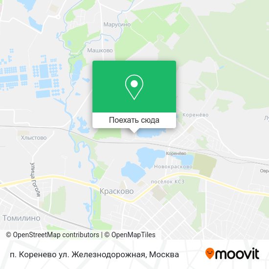 Карта п. Коренево ул. Железнодорожная