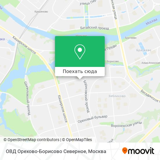 Карта ОВД Орехово-Борисово Северное