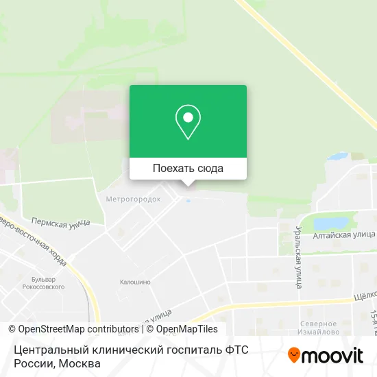Карта Центральный клинический госпиталь ФТС России