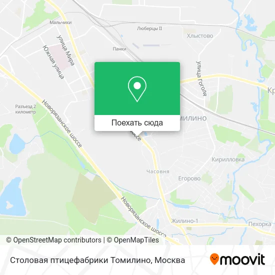 Карта Столовая птицефабрики Томилино