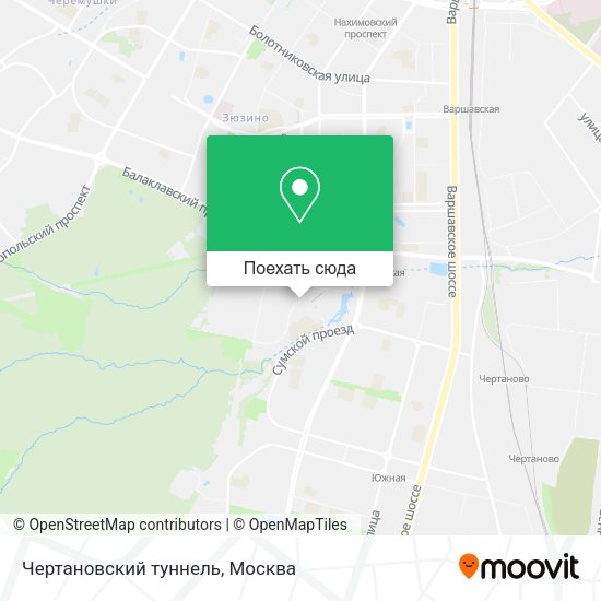 Карта Чертановский туннель