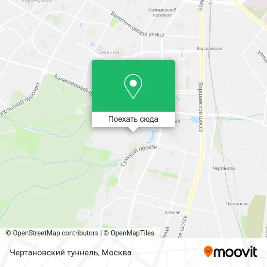 Карта Чертановский туннель