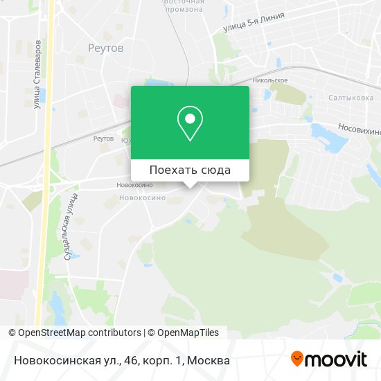 Карта Новокосинская ул., 46, корп. 1