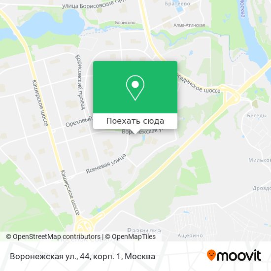 Карта Воронежская ул., 44, корп. 1