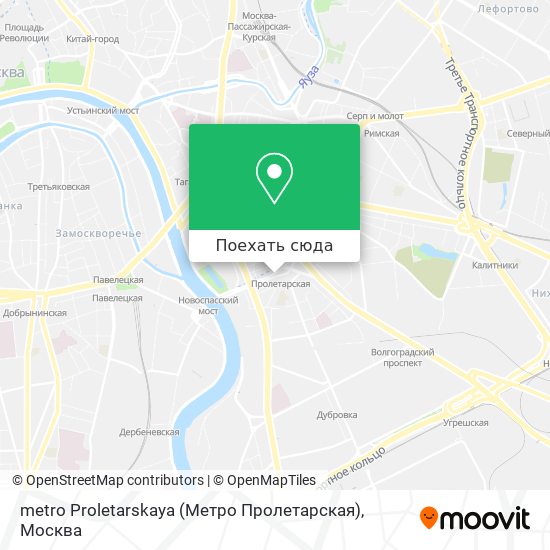 Карта metro Proletarskaya (Метро Пролетарская)