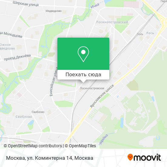 Карта Москва, ул. Коминтерна 14