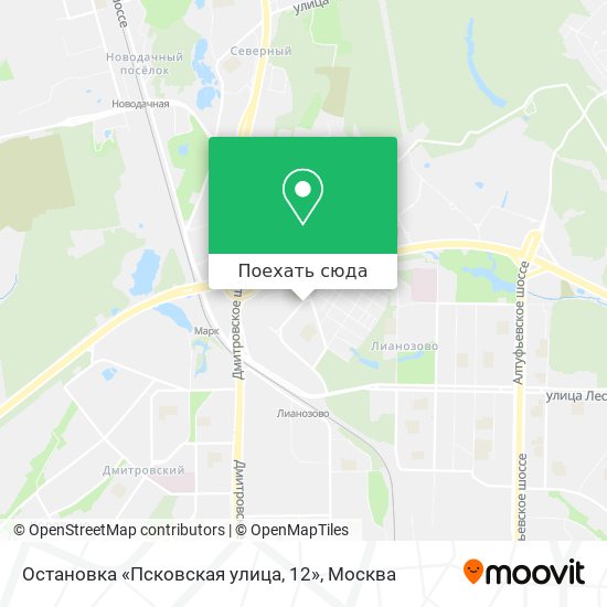 Карта Остановка «Псковская улица, 12»
