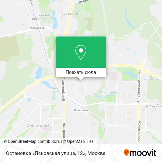 Карта Остановка «Псковская улица, 12»