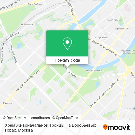 Карта Храм Живоначальной Троицы На Воробьевых Горах