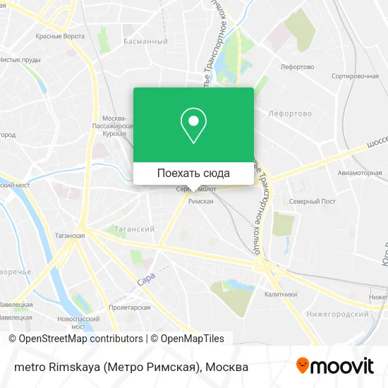 Карта metro Rimskaya (Метро Римская)