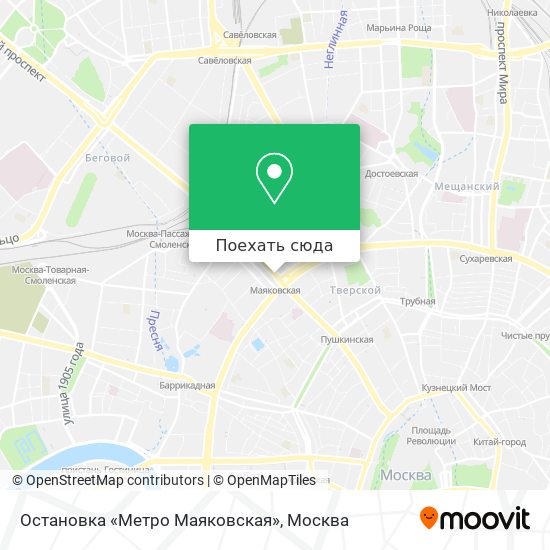 Карта Остановка «Метро Маяковская»