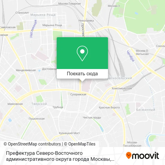Карта Префектура Северо-Восточного административного округа города Москвы