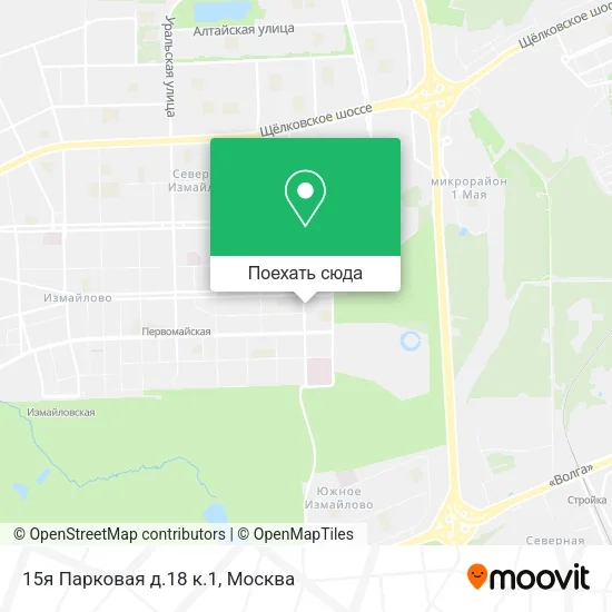 Карта 15я Парковая д.18 к.1