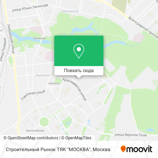 Карта Строительный Рынок ТЯК "МОСКВА"