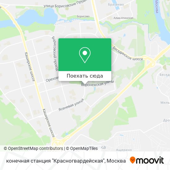 Карта конечная станция "Красногвардейская"