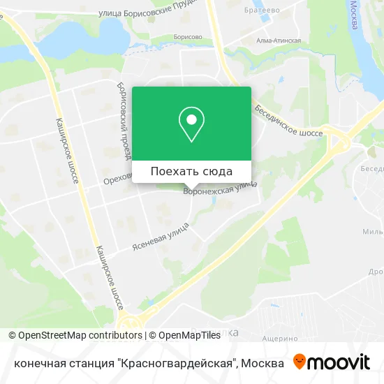 Карта конечная станция "Красногвардейская"