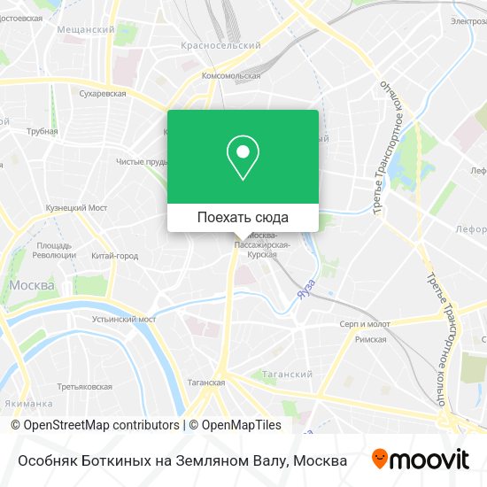 Карта Особняк Боткиных на Земляном Валу