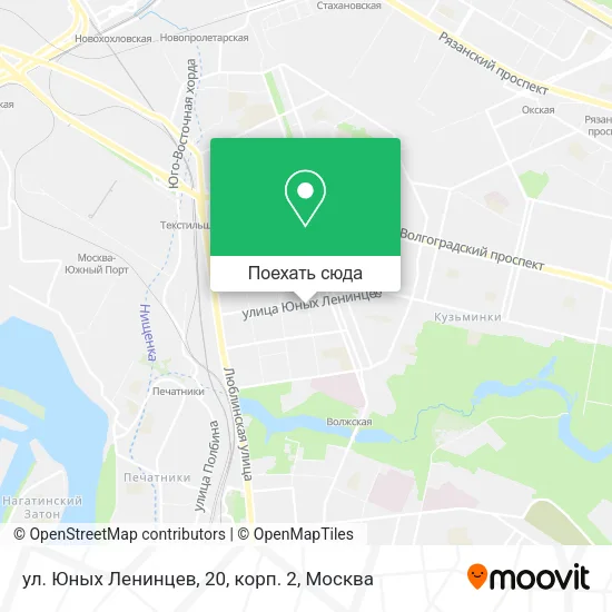 Карта ул. Юных Ленинцев, 20, корп. 2