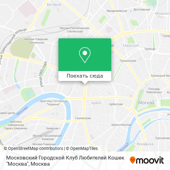 Карта Московский Городской Клуб Любителей Кошек "Москва"