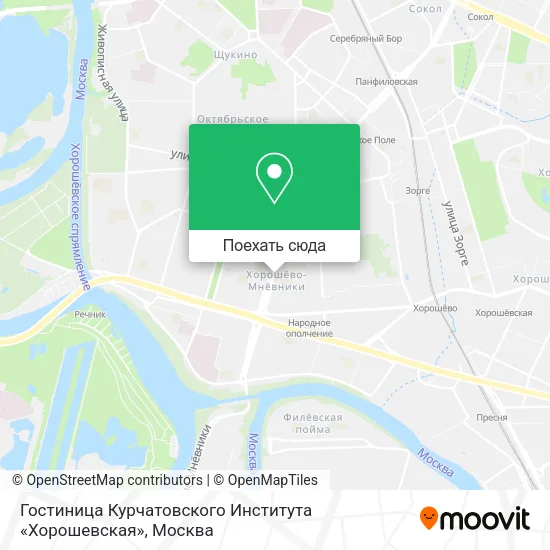 Карта Гостиница Курчатовского Института «Хорошевская»