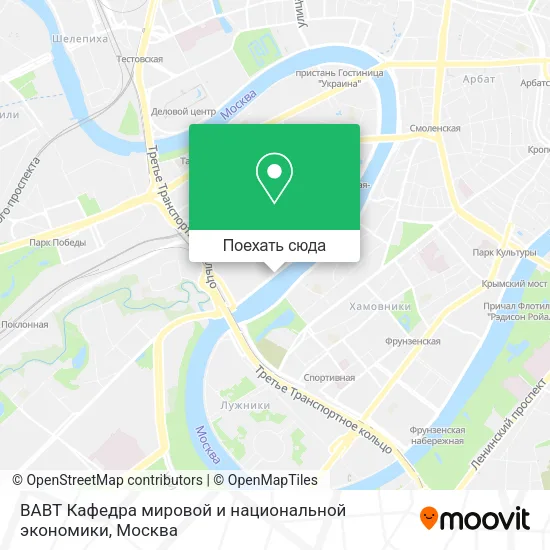 Карта ВАВТ Кафедра мировой и национальной экономики