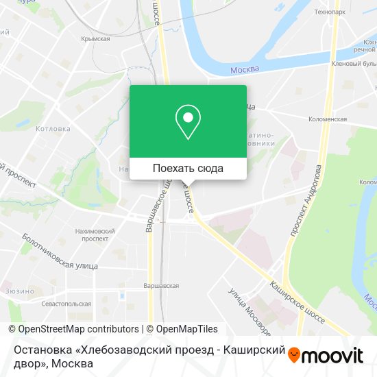 Карта Остановка «Хлебозаводский проезд - Каширский двор»