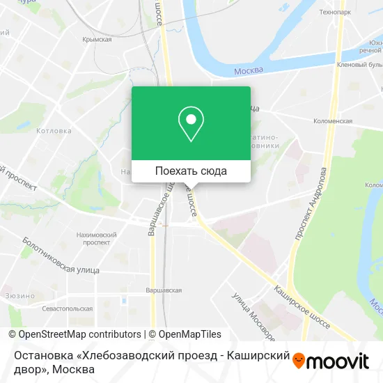 Карта Остановка «Хлебозаводский проезд - Каширский двор»