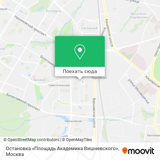 Карта Остановка «Площадь Академика Вишневского»