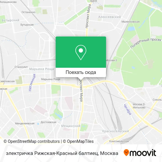 Карта электричка Рижская-Красный балтиец
