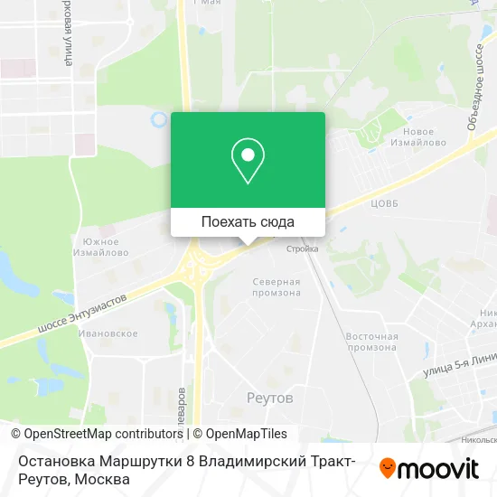 Карта Остановка Маршрутки 8 Владимирский Тракт- Реутов