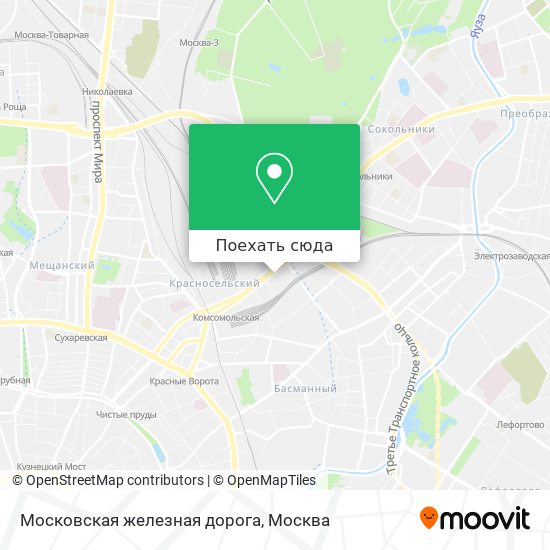 Карта Московская железная дорога