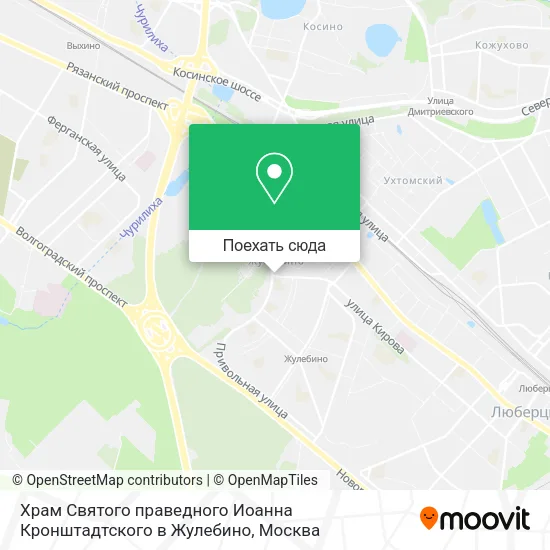 Карта Храм Святого праведного Иоанна Кронштадтского в Жулебино