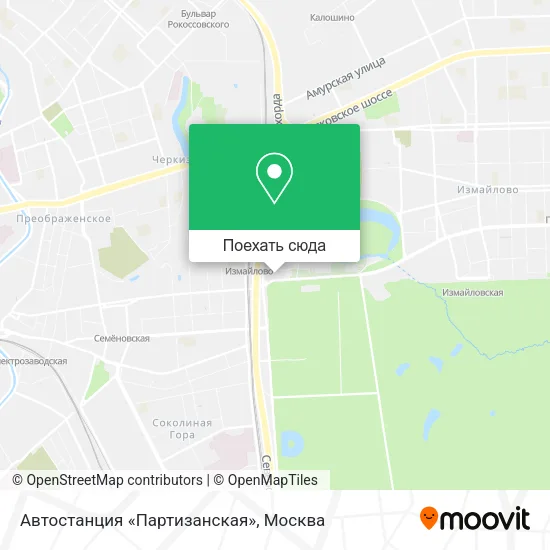 Карта Автостанция «Партизанская»