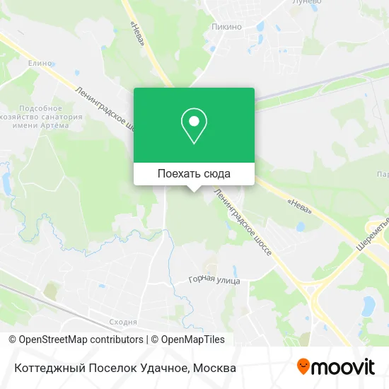 Карта Коттеджный Поселок Удачное