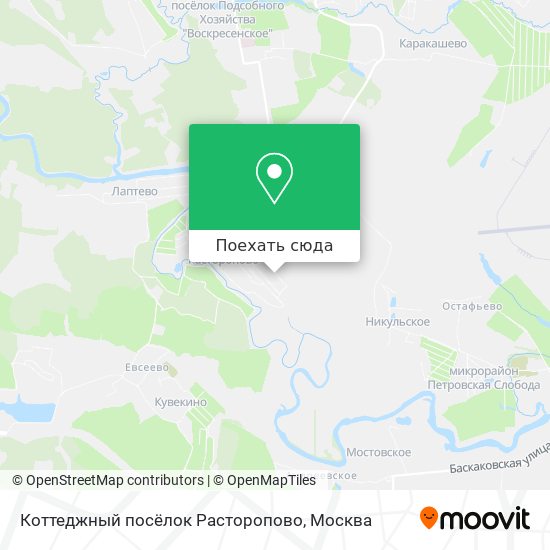 Карта Коттеджный посёлок Расторопово