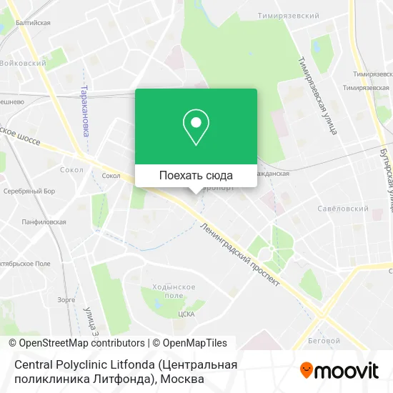 Карта Central Polyclinic Litfonda (Центральная поликлиника Литфонда)