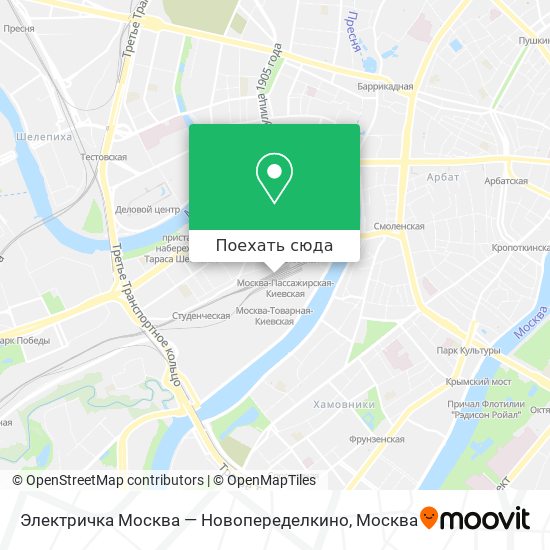 Карта Электричка Москва — Новопеределкино