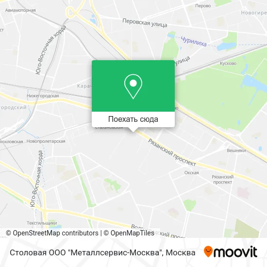 Карта Столовая ООО "Металлсервис-Москва"