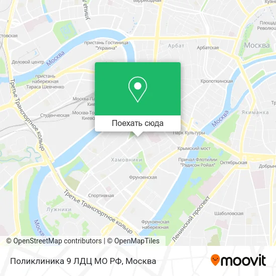 Карта Поликлиника 9 ЛДЦ МО РФ
