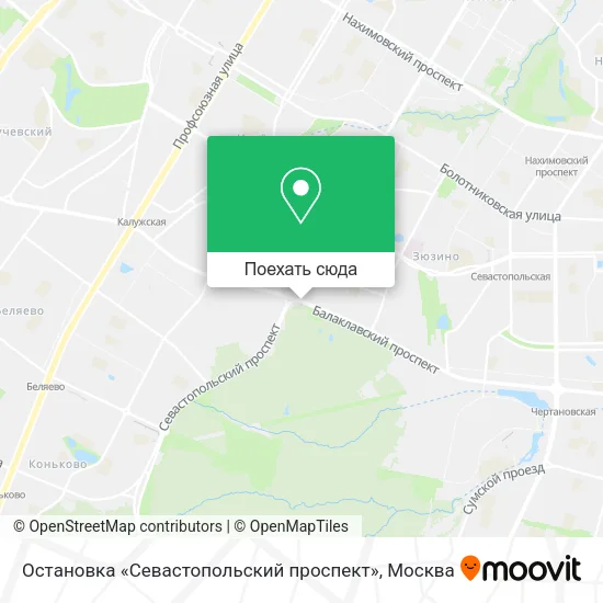 Карта Остановка «Севастопольский проспект»