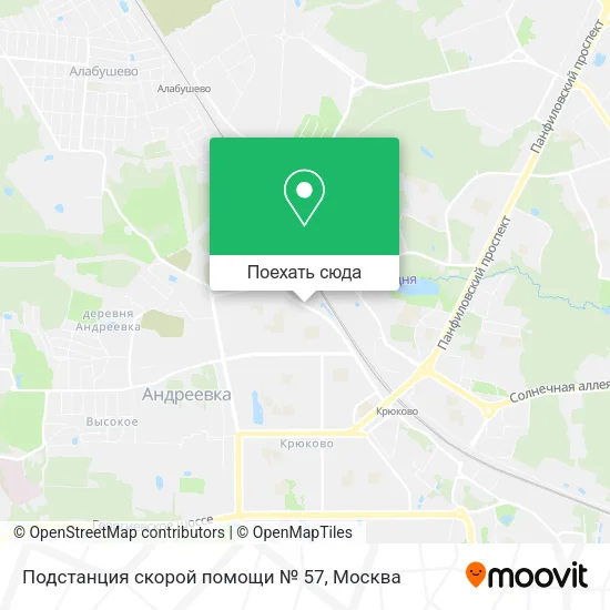 Карта Подстанция скорой помощи № 57