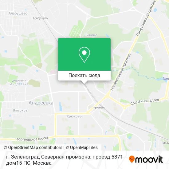 Карта г. Зеленоград Северная промзона, проезд 5371 дом15 ПС